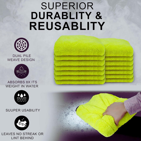 Microfiber Towel for Car Cleaning,1000GSM 35"/24" Dual-Sided