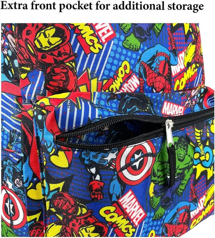 Marvel Comics Avengers Incredible Hulk, Captain America, Spiderman Backpack for Kids, 16" Trendy Zone 21