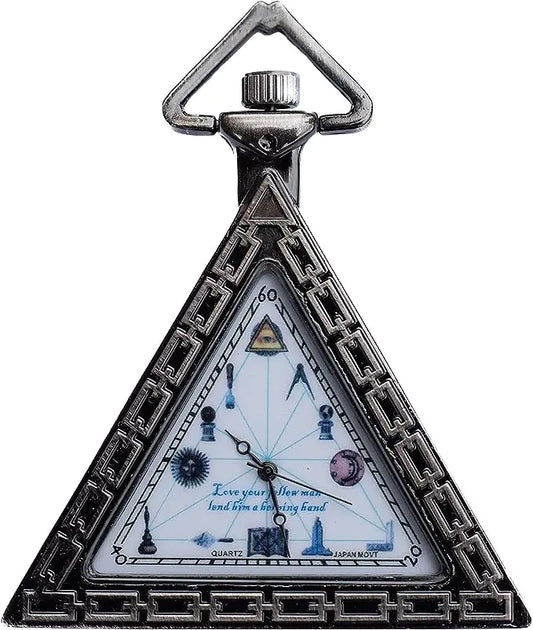 Masonic Triangular Pocket Watch with Chain Trendy Zone 21