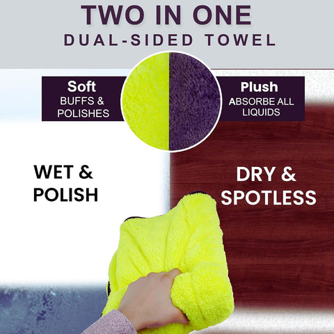 Microfiber Towel for Car Cleaning,1000GSM 35"/24" Dual-Sided