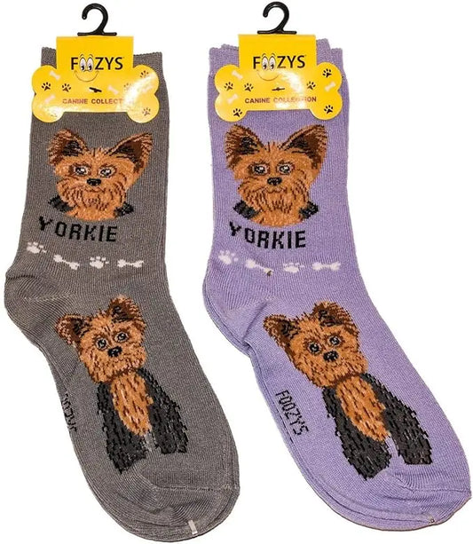 Yorkie Unisex Crew Socks (2 pairs) Trendy Zone 21
