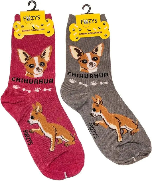 Chihuahua Dog Unisex Crew Socks (2 pairs) Trendy Zone 21