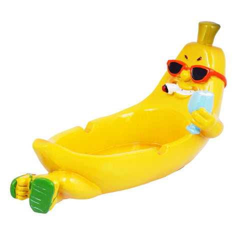 Banana Ashtray & Incense Burner – 6 x 3.5 x 3.5 Inch Hand-Painted Cold Cast Resin
