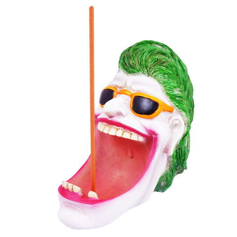 Joker Ashtray & Incense Burner – 5.5 x 5 x 3.5 Inch Hand-Painted Cold Cast Resin