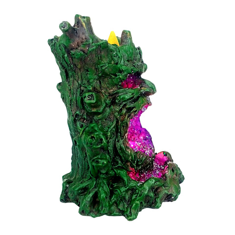 Tree Man Backflow Cone Incense Burner LED Eyes 6.5" for Meditation Home Décor