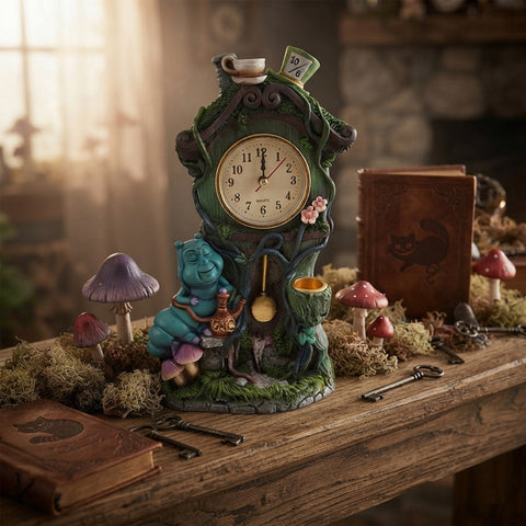 Caterpillar Clock Backflow Incense Burner – Decorative Backflow Incense Cone Holder with Caterpillar and Clock Design