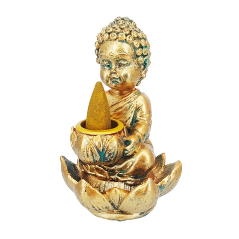 Buddha Backflow Incense Burner–4" for Meditation, Yoga