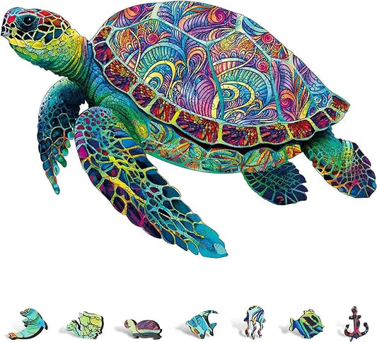Sea Turtle Wooden Animal Jigsaw Puzzle - 200 Pieces Trendy Zone 21