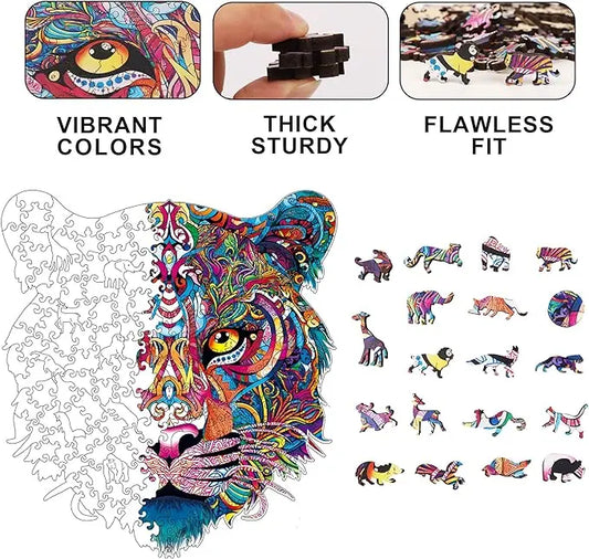 Tiger Wooden Animal Jigsaw Puzzle - 200 Pieces Trendy Zone 21