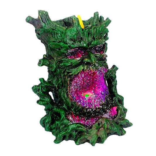 Tree Man Backflow Cone Incense Burner LED Eyes 6.5" for Meditation Home Décor