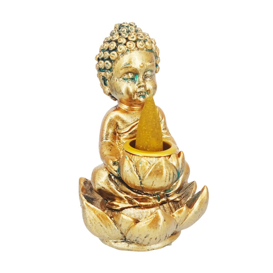 Buddha Backflow Incense Burner–4" for Meditation, Yoga