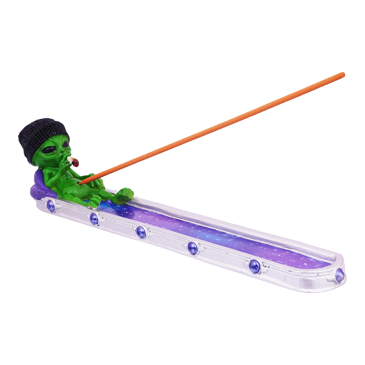 Stoner Alien in Galaxy Incense Burner – 10 Inch Alien Space Incense Holder