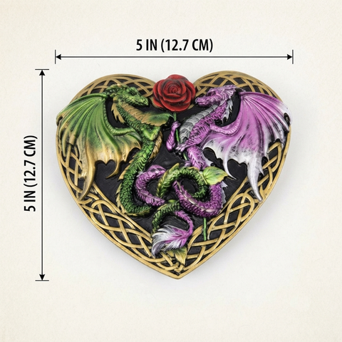 Two Dragons Heart Incense Burner – Decorative Stick Incense Holder