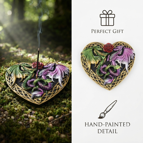 Two Dragons Heart Incense Burner – Decorative Stick Incense Holder