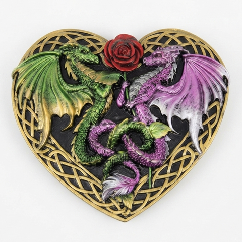 Two Dragons Heart Incense Burner – Decorative Stick Incense Holder