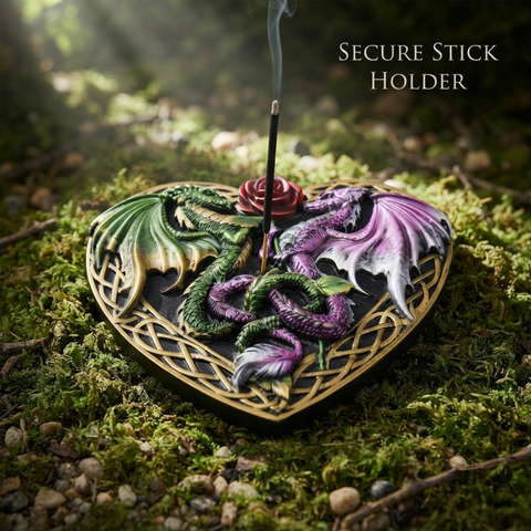 Two Dragons Heart Incense Burner – Decorative Stick Incense Holder