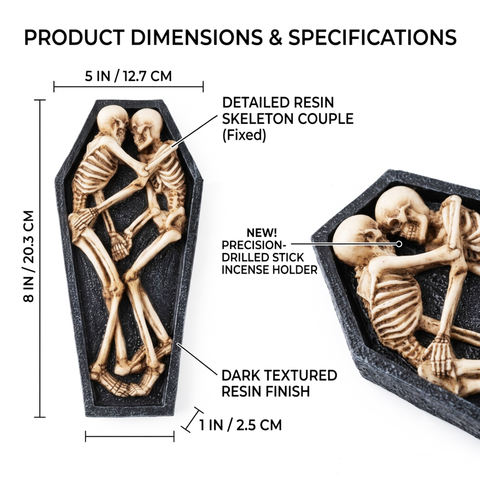 Skeletons in Casket Incense Burner – Decorative Stick Incense Holder