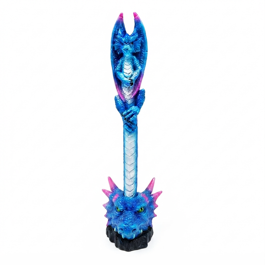 Blue Dragon Pen in Dragon Head Base – Fantasy Dragon Writing Pen
