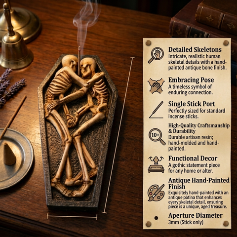 Skeletons in Casket Incense Burner – Decorative Stick Incense Holder