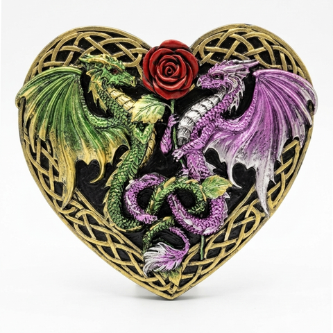 Two Dragons Heart Incense Burner – Decorative Stick Incense Holder
