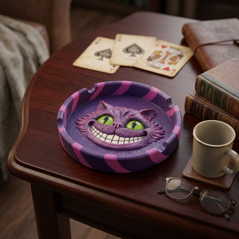 Cheshire Cat Ashtray – Decorative Resin Ashtray with Detailed Cat Design