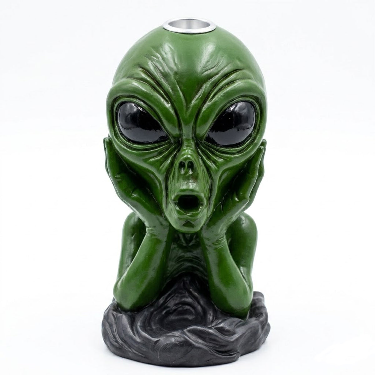 Green Alien Backflow Incense Burner – Decorative Incense Cone Holder