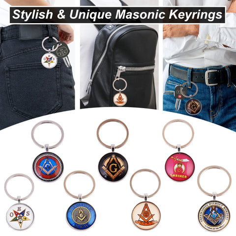 Masonic Keyring Masonic Symbolic, Perfect for Freemasons & Collectors, Keys Organizer, Black Trendy Zone 21