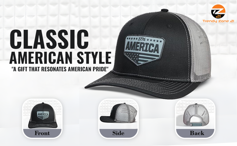 USA Cap Est 1776 Mash Trucker Adjustable Casual Wear Unisex Outdoor Cap