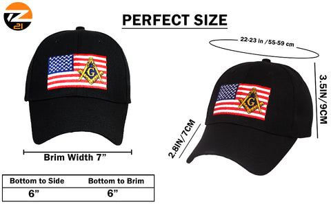 Masonic Cap With US Flag  – Comfortable and Stylish for Everyday Wear or Casual Outings