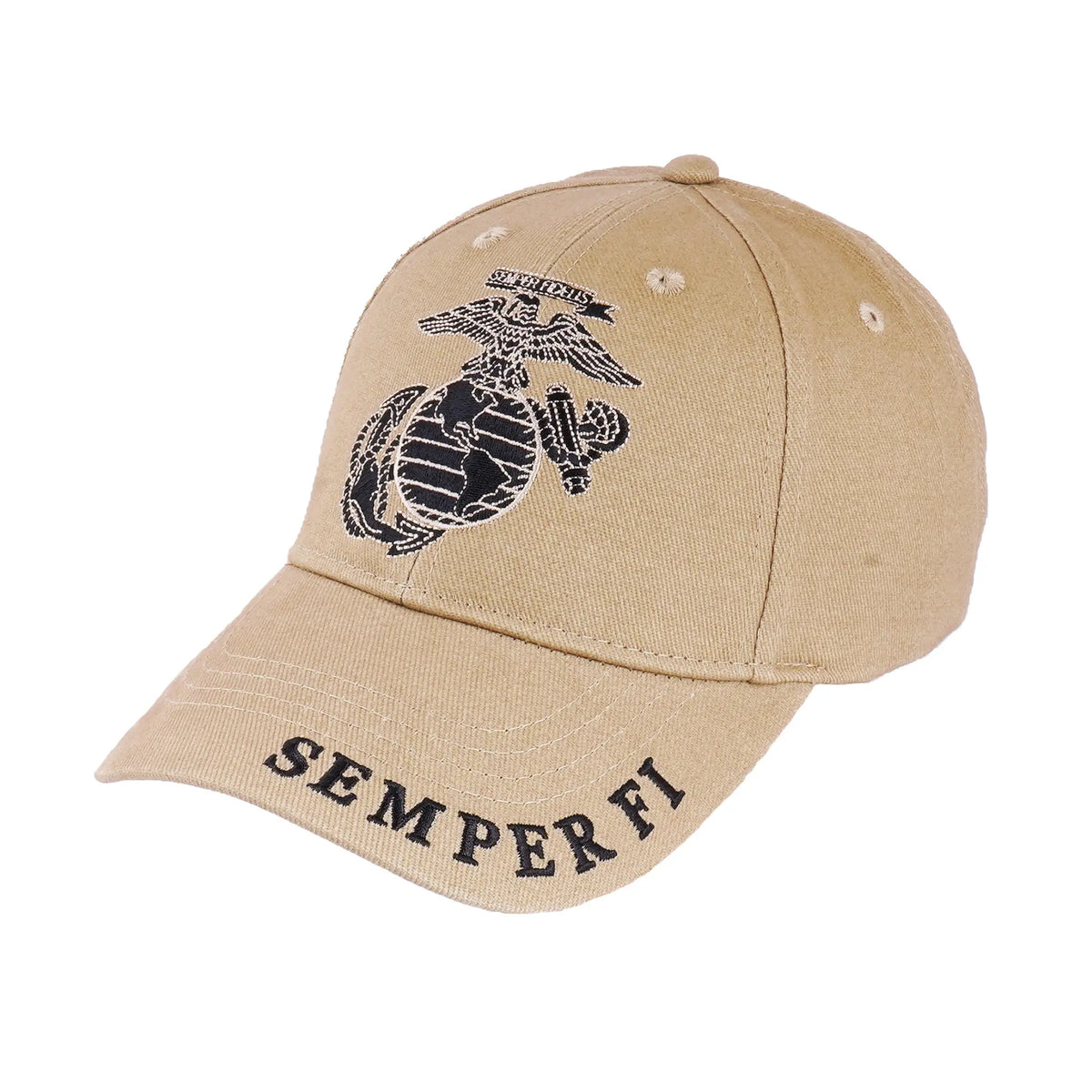 U.S Marine USMC Semper Fi Logo Eagle Embridered Cap Hat Beige Trendy Zone 21