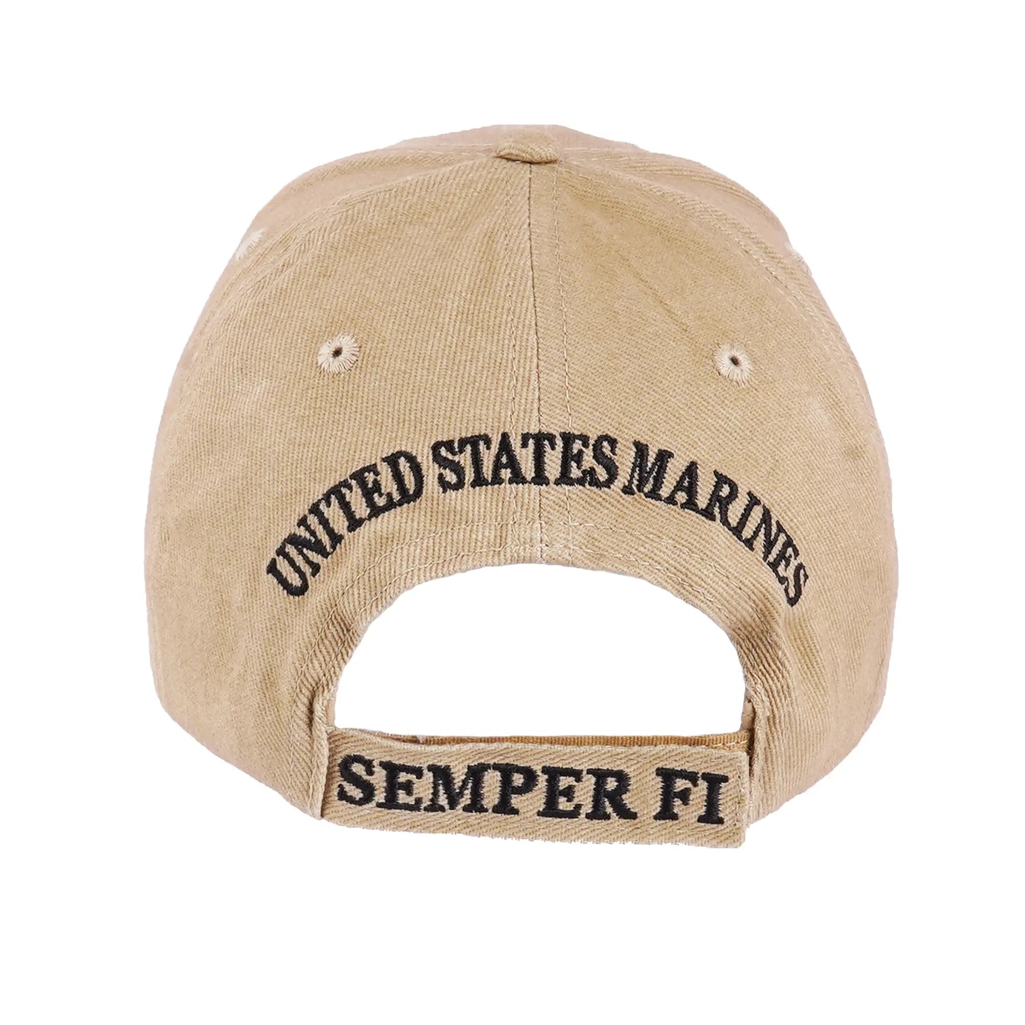 U.S Marine USMC Semper Fi Logo Eagle Embridered Cap Hat Beige Trendy Zone 21