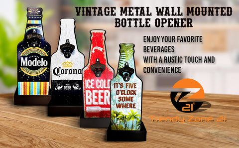 Metal Modlo Wall-Mounted Bottle Opener with Cap Catcher