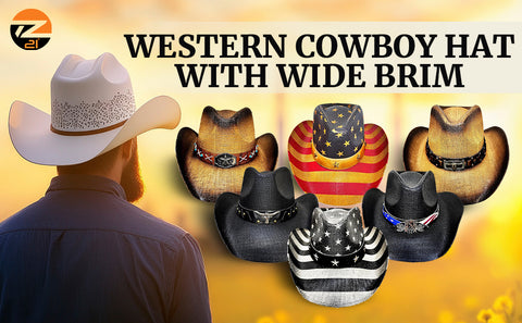 Western Cowboy Hat with Wide Brim Outdoor Adventures & Casual Wear