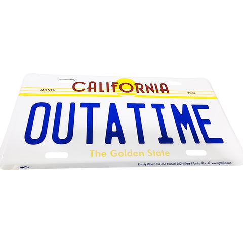Outatime | | Delorean Metal Embossed License Plate