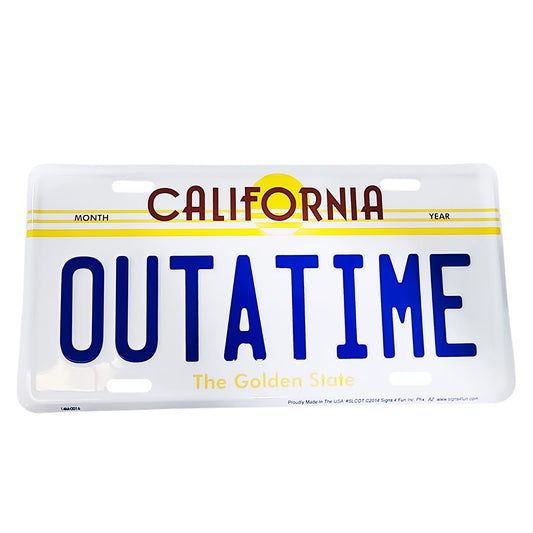 Outatime | | Delorean Metal Embossed License Plate