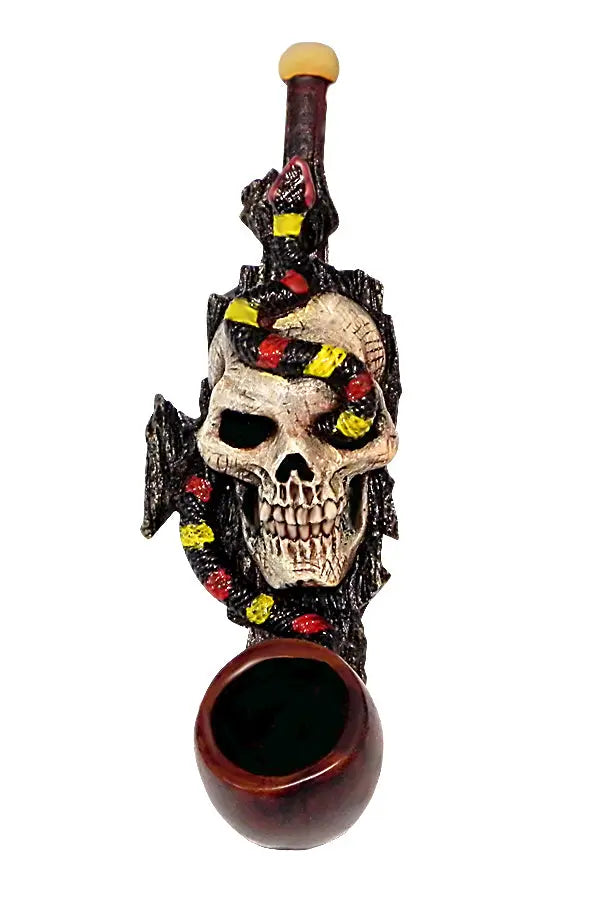 Coral Snake Skull Small Pipe Handcrafted Trendy Zone 21