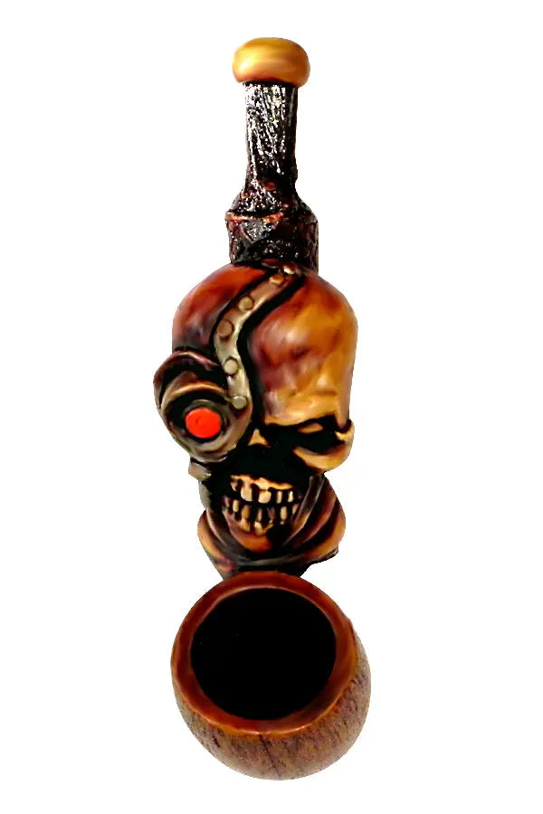 Cyborg Skull Small Pipe Handcrafted Trendy Zone 21