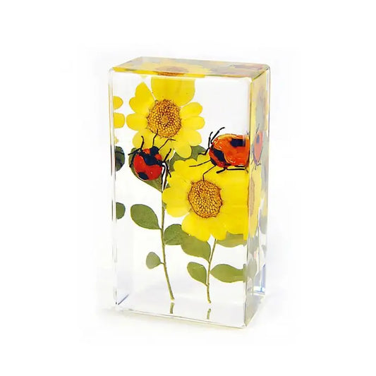 Crystal Clear Flower Bug Paperweight Trendy Zone 21