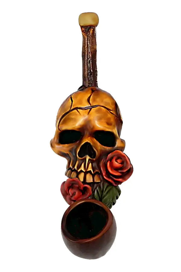 Rose Skull Small Pipe Handcrafted Trendy Zone 21