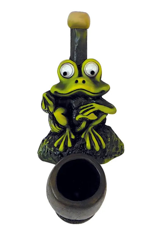Sitting Frog Small Pipe Handcrafted Trendy Zone 21