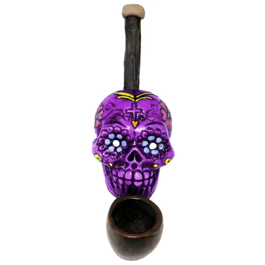 Sugar Skull Lilac Small Pipe Handcrafted Trendy Zone 21