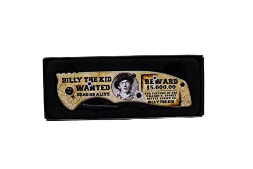 Billy the Kid Wanted Dead or Alive Pocket Knife - 4.75" Blade Trendy Zone 21