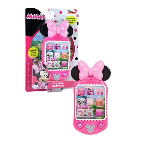 Disney Minnie Mouse Combo Happy Helpers Bow-Tique 12” Plush Doll Toy & Minnie Why Hello Cell Phone Trendy Zone 21