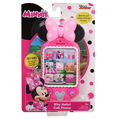 Disney Minnie Mouse Combo Happy Helpers Bow-Tique 12” Plush Doll Toy & Minnie Why Hello Cell Phone Trendy Zone 21